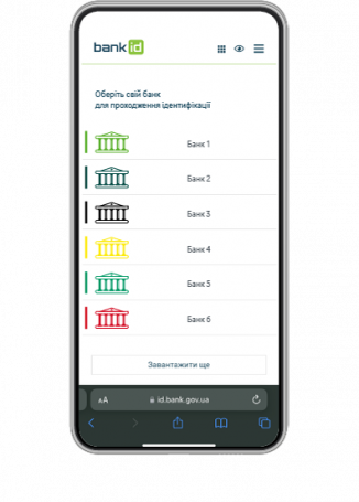 Оберіть банк, через який хочете ідентифікуватися
