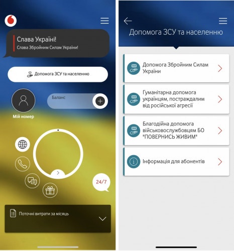 Як допомагати армії через застосунок My Vodafone Як допомагати армії через застосунок My Vodafone